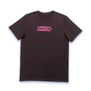 Chocolate Brown Pink Glitter T