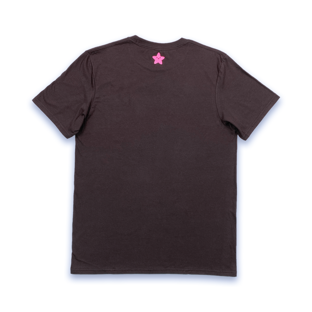 Chocolate Brown Pink Glitter T