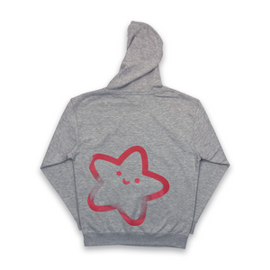 Puff print hoodie heather gray