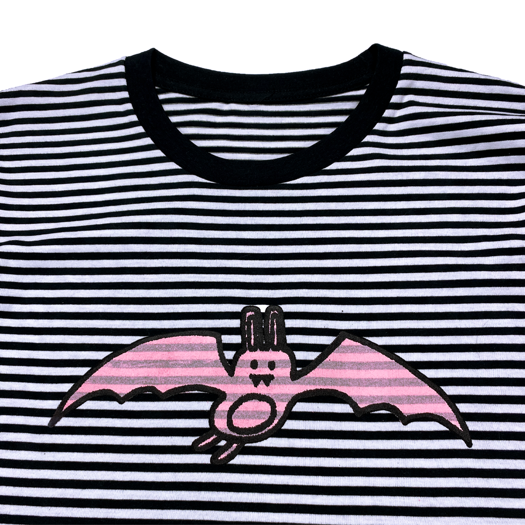 Bunny bat stripe t